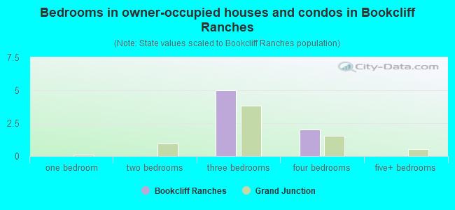 Bedrooms in owner-occupied houses and condos in Bookcliff Ranches