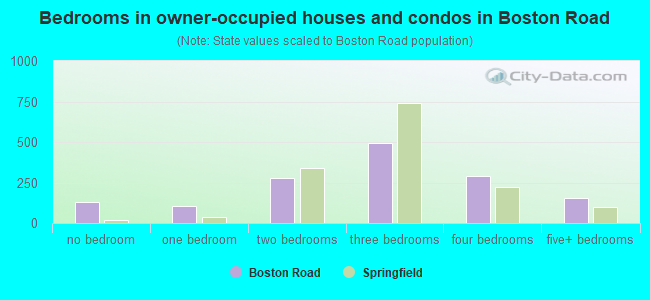 Bedrooms in owner-occupied houses and condos in Boston Road