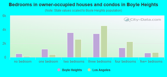 Bedrooms in owner-occupied houses and condos in Boyle Heights