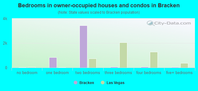 Bedrooms in owner-occupied houses and condos in Bracken