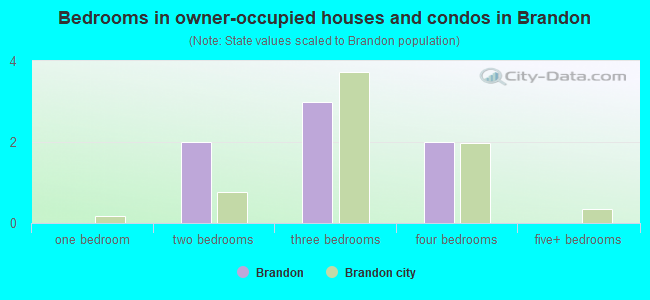 Bedrooms in owner-occupied houses and condos in Brandon
