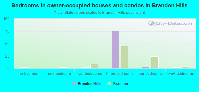Bedrooms in owner-occupied houses and condos in Brandon Hills