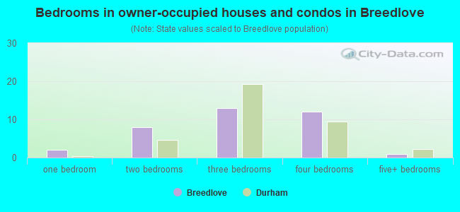 Bedrooms in owner-occupied houses and condos in Breedlove