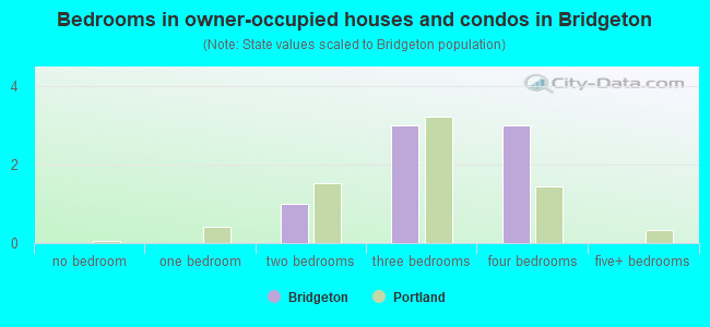 Bedrooms in owner-occupied houses and condos in Bridgeton