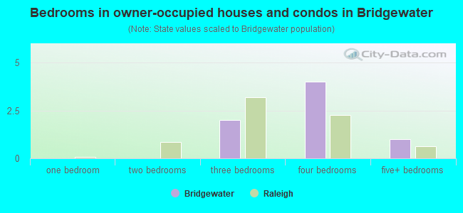 Bedrooms in owner-occupied houses and condos in Bridgewater