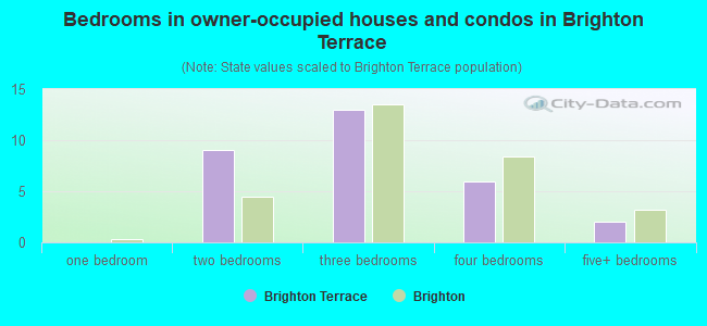 Bedrooms in owner-occupied houses and condos in Brighton Terrace