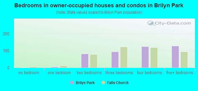 Bedrooms in owner-occupied houses and condos in Brilyn Park