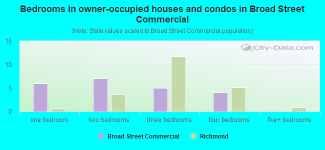 Bedrooms in owner-occupied houses and condos in Broad Street Commercial