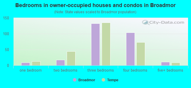 Bedrooms in owner-occupied houses and condos in Broadmor
