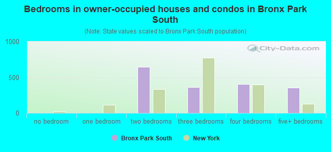 Bedrooms in owner-occupied houses and condos in Bronx Park South