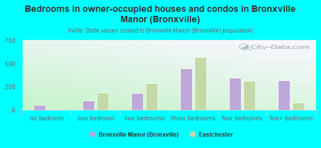 Bedrooms in owner-occupied houses and condos in Bronxville Manor (Bronxville)