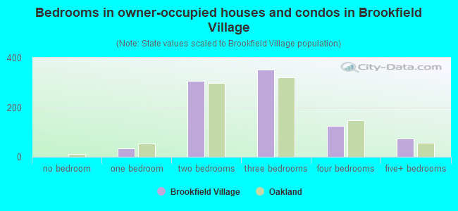 Bedrooms in owner-occupied houses and condos in Brookfield Village