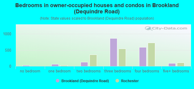 Bedrooms in owner-occupied houses and condos in Brookland (Dequindre Road)