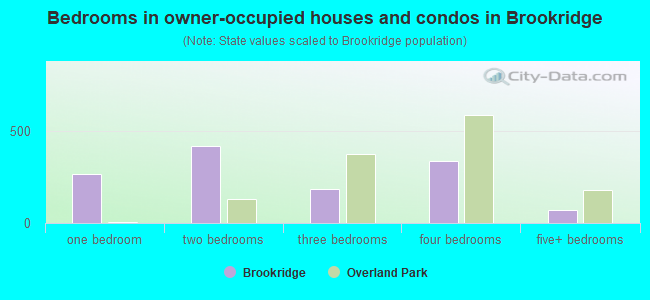 Bedrooms in owner-occupied houses and condos in Brookridge