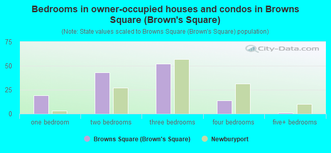 Bedrooms in owner-occupied houses and condos in Browns Square (Brown's Square)
