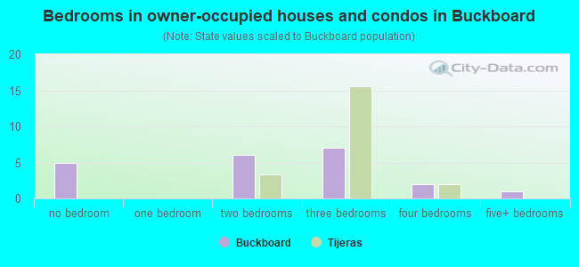 Bedrooms in owner-occupied houses and condos in Buckboard