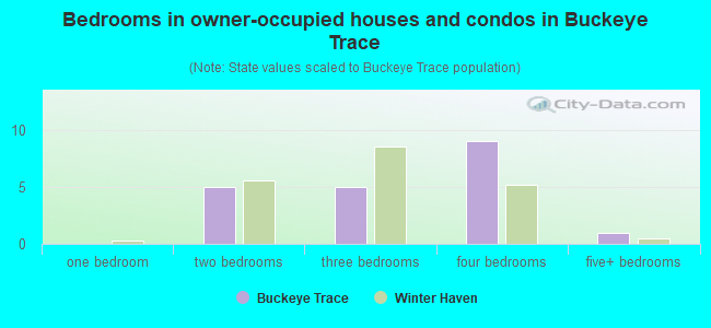 Bedrooms in owner-occupied houses and condos in Buckeye Trace