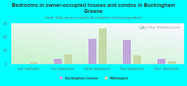Bedrooms in owner-occupied houses and condos in Buckingham Greene