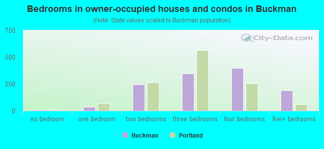 Bedrooms in owner-occupied houses and condos in Buckman