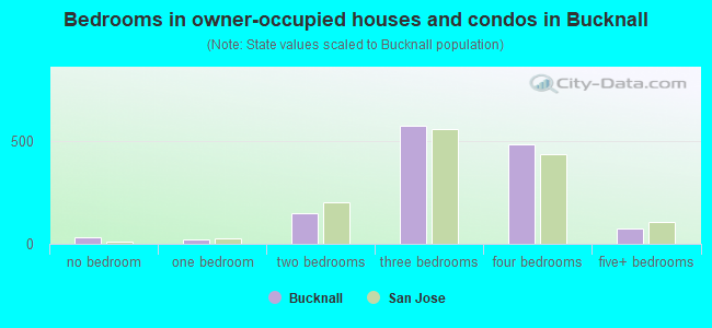 Bedrooms in owner-occupied houses and condos in Bucknall