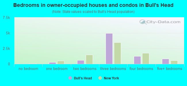 Bedrooms in owner-occupied houses and condos in Bull's Head
