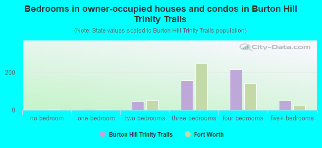 Bedrooms in owner-occupied houses and condos in Burton Hill Trinity Trails