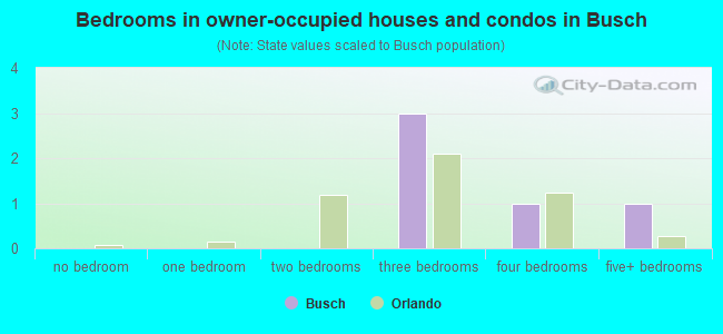 Bedrooms in owner-occupied houses and condos in Busch