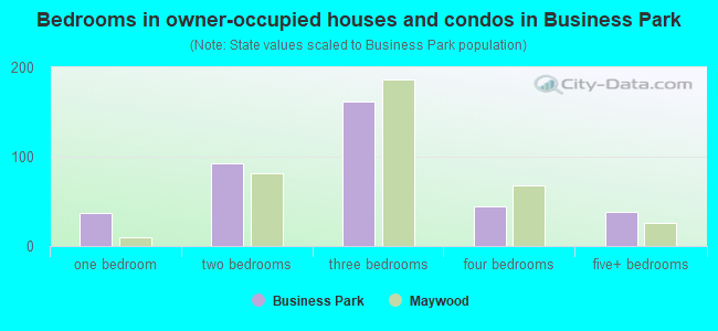 Bedrooms in owner-occupied houses and condos in Business Park