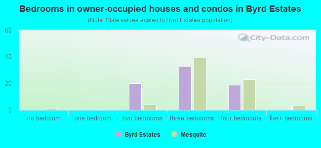 Bedrooms in owner-occupied houses and condos in Byrd Estates