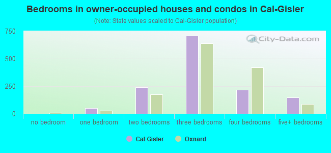 Bedrooms in owner-occupied houses and condos in Cal-Gisler