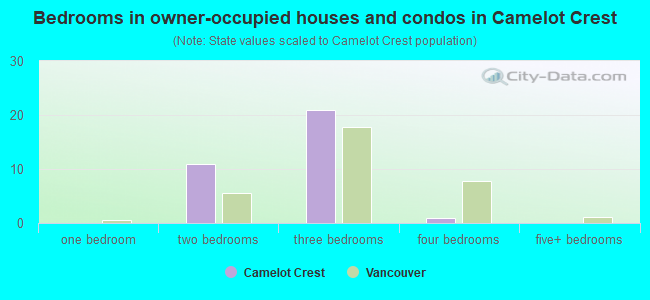 Bedrooms in owner-occupied houses and condos in Camelot Crest
