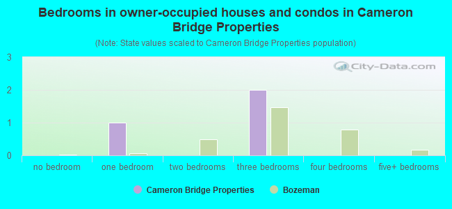 Bedrooms in owner-occupied houses and condos in Cameron Bridge Properties