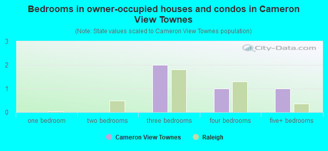 Bedrooms in owner-occupied houses and condos in Cameron View Townes