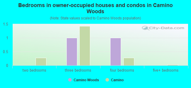 Bedrooms in owner-occupied houses and condos in Camino Woods