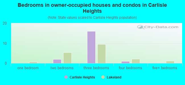 Bedrooms in owner-occupied houses and condos in Carlisle Heights