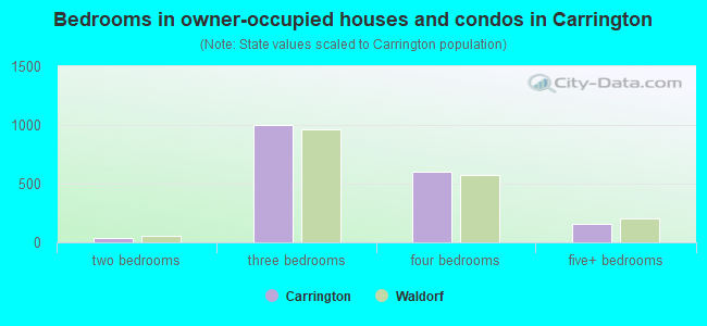 Bedrooms in owner-occupied houses and condos in Carrington