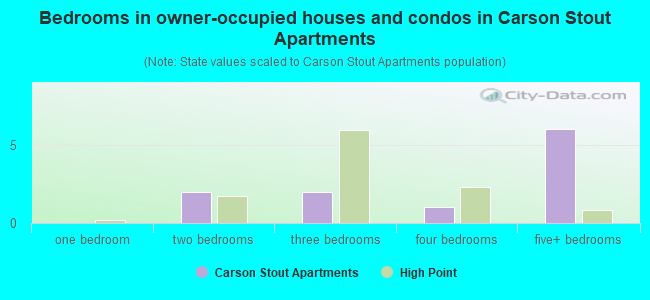 Bedrooms in owner-occupied houses and condos in Carson Stout Apartments