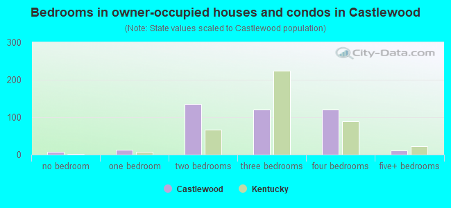 Bedrooms in owner-occupied houses and condos in Castlewood