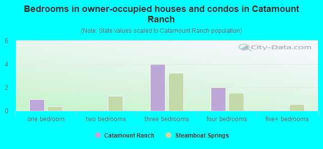 Bedrooms in owner-occupied houses and condos in Catamount Ranch