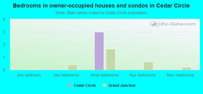 Bedrooms in owner-occupied houses and condos in Cedar Circle