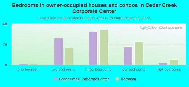 Bedrooms in owner-occupied houses and condos in Cedar Creek Corporate Center
