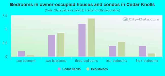 Bedrooms in owner-occupied houses and condos in Cedar Knolls