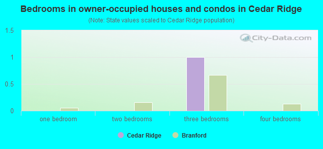 Bedrooms in owner-occupied houses and condos in Cedar Ridge