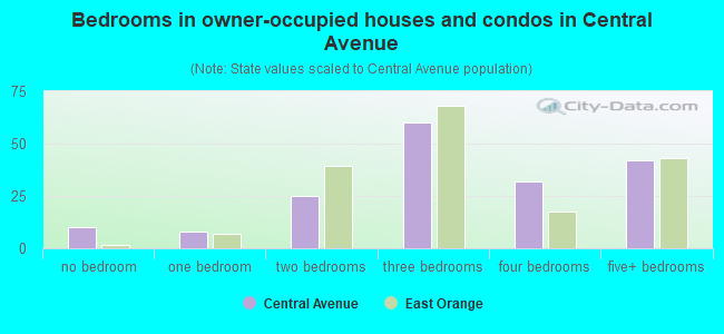 Bedrooms in owner-occupied houses and condos in Central Avenue