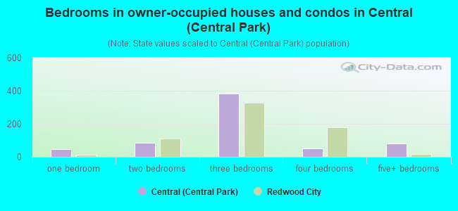 Bedrooms in owner-occupied houses and condos in Central (Central Park)