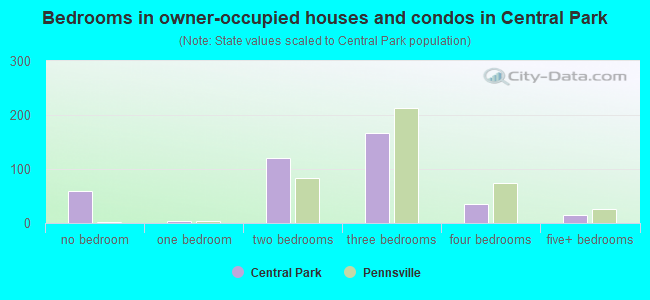Bedrooms in owner-occupied houses and condos in Central Park