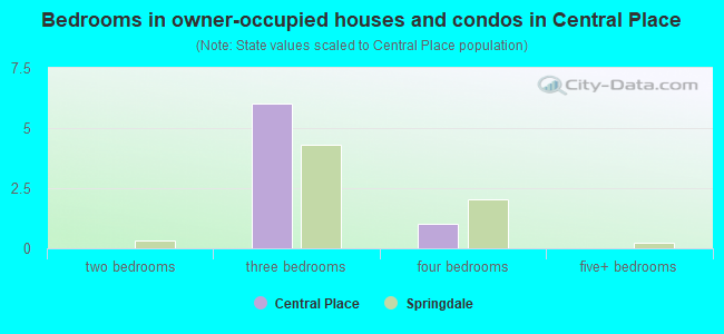 Bedrooms in owner-occupied houses and condos in Central Place