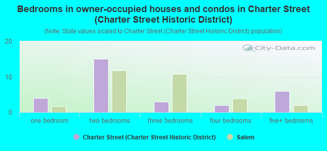 Bedrooms in owner-occupied houses and condos in Charter Street (Charter Street Historic District)