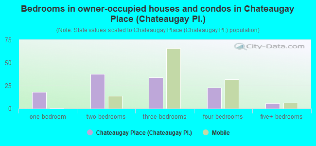 Bedrooms in owner-occupied houses and condos in Chateaugay Place (Chateaugay Pl.)
