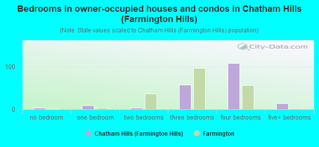 Bedrooms in owner-occupied houses and condos in Chatham Hills (Farmington Hills)